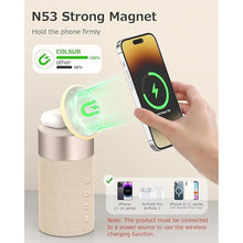 Load image into Gallery viewer, COLSUR Bluetooth Speaker, Magnetic Wireless Charger, Bluetooth Speakers with Night Light, 2 in 1 Wireless Charging Station for iPhone 16/15/14/13/12 Series, AirPods Pro/3/2?Gift Ideal?