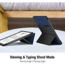 Load image into Gallery viewer, Ayotu Stand Case for Kindle Scribe 10.2 Inch (2024/2022 Released) - Auto Sleep/Wake, Premium Sturdy Fabric Cover with Pen Holder, Only for 10.2" Kindle Scribe, Blue