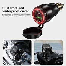 Load image into Gallery viewer, Kewig Aluminum DIN Hella Plug to Dual QC3.0 USB & Type-C Quick Charger Waterproof Adapter for 12V-24V BMW Ducati Triumph Motorcycle Hella DIN Socket (Black with Red Light)