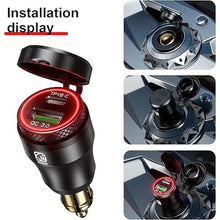 Load image into Gallery viewer, Kewig Aluminum DIN Hella Plug to Dual QC3.0 USB & Type-C Quick Charger Waterproof Adapter for 12V-24V BMW Ducati Triumph Motorcycle Hella DIN Socket (Black with Red Light)