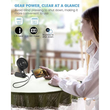 Load image into Gallery viewer, EasyAcc Portable Hand Held Fan, Ultra Quiet 5 Speed Personal Fan, LED Dispay USB C Rechargeable Handheld Fan, 180° Foldable Small Desk Fan, Electric Cooling Fan&PowerBank for Office Home Travel
