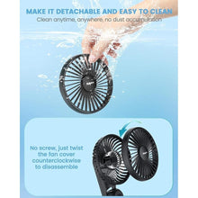 Load image into Gallery viewer, EasyAcc Portable Hand Held Fan, Ultra Quiet 5 Speed Personal Fan, LED Dispay USB C Rechargeable Handheld Fan, 180° Foldable Small Desk Fan, Electric Cooling Fan&PowerBank for Office Home Travel
