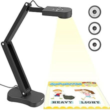 Load image into Gallery viewer, 8MP USB Document Camera for Teachers and Classroom for A3 A4 Size with Dual Mic, 3-Level LED Light, Up and Down, Left and Right Image Inversion, for Distance Teaching & Learning