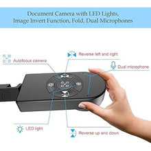 Load image into Gallery viewer, 8MP USB Document Camera for Teachers and Classroom for A3 A4 Size with Dual Mic, 3-Level LED Light, Up and Down, Left and Right Image Inversion, for Distance Teaching & Learning