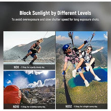 Load image into Gallery viewer, NEEWER ND Filter Set Compatible with GoPro Hero 12 Hero 11 Hero 10 9 Black, 4 Pack (ND8 ND16 ND32 CPL) Multi Coated HD Slim Neutral Density Polarizer Lens Filter Kit Action Camera Accessory (Black)