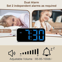 Load image into Gallery viewer, Loud Alarm Clocks for Bedrooms Heavy Sleepers, Digital Bedside Clock with Night Light, Large Display, Dual Alarm, Snooze, Dimmable for Kids Teens Boys Girls
