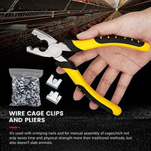 Load image into Gallery viewer, 1202 PCS Wire Cage Clips and Pliers Rabbit Chicken Wire Cage Clips J Clips for Wire Cages Hog Ring Pliers Wire Cage Buckle Clips Animal Cage Snap-ring Pliers for Bird Quail Rabbit Chicken Hog Cages
