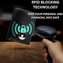 Load image into Gallery viewer, Stealth Mode Men's Leather Trifold Wallet with Airtag Holder and RFID Blocking (Black)