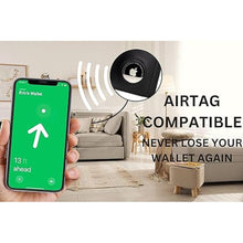 Load image into Gallery viewer, Stealth Mode Men's Leather Trifold Wallet with Airtag Holder and RFID Blocking (Black)