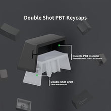 Load image into Gallery viewer, XVX PBT Gradient Gray Keycaps - Side Printed, Double Shot Shine Through, Minimalist Style Phantom Keyboard Keycaps (136 Keys, OEM Profile)