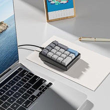 Load image into Gallery viewer, Mechanical Number Pad, Hot Swappable Wired Numpad USB 17 Keys White Backlit Numeric Keypad with PBT Keycaps for Laptop PC TKL Keyboards (Brown Switch)