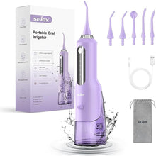Load image into Gallery viewer, Sejoy Water Flosser, 2025 Water Flossers for Teeth Rechargeable, Oral Irrigator for Home Travel Office, 270ML IPX7 Waterproof 5 Cleaning Modes and 5 Jet Tips