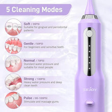 Load image into Gallery viewer, Sejoy Water Flosser, 2025 Water Flossers for Teeth Rechargeable, Oral Irrigator for Home Travel Office, 270ML IPX7 Waterproof 5 Cleaning Modes and 5 Jet Tips