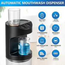 Load image into Gallery viewer, Automatic Mouthwash Dispenser for Bathroom,Bathroom Accessories 19.4 Fl Oz Dispensers with Magnetic Cups,Wall Mounted Dispenser,Suitable for All Age Groups,Black
