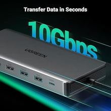 Load image into Gallery viewer, UGREEN Revodok Pro 313 Laptop Docking Station 13 in 1 4K Triple Display USB C Dock Dual HDMI, DP, 10Gbps Data Port 100W PD Gigabit Ethernet, SD/TF Card Reader Compatible for Thinkpad, Zenbook and more