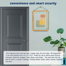 Load image into Gallery viewer, Fingerprint Door Knob with Keypad and Key,Smart Biometric Digital Lock with Voice Navigation Programming,Combination Electronic Handle for Interior Doors, Entry,Bedrooms,Garage(Satin Nickel)