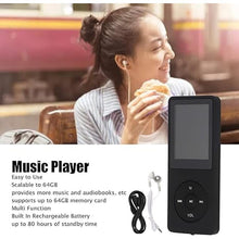 Load image into Gallery viewer, MP3 Player, Portable HiFi Music Player with 1.8 Inch Display Supports up to 64GB, Support Music, Video, Picture, Record, File, Game (Black)