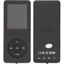 Load image into Gallery viewer, MP3 Player, Portable HiFi Music Player with 1.8 Inch Display Supports up to 64GB, Support Music, Video, Picture, Record, File, Game (Black)