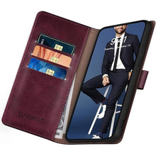 Load image into Gallery viewer, SUANPOT for Google Pixel 8 5G Wallet case with RFID Blocking Credit Card Holder,Flip Book PU Leather Protective Cover Women Men for Pixel 8 Phone case Wine Red