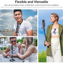 Load image into Gallery viewer, TELESIN Flexible Mount Clamp Camera Tripod Stand Stick Pole for GoPro Insta360 iPhone, Neck Holder Bike Motorcycle Tube Bar Attach Accessories for Go Pro Max Hero 12 11 10 9 8 Insta 360 DJI Action 3 4