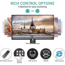 Load image into Gallery viewer, MT-VIKI 4K HDMI Matrix Switch 8X8 Support Web GUI & 3.5mm Stereo Audio w/IR Remote, 4K@30Hz, Rack Mount Switcher & Splitter, EDID, RS232, LAN Port, APP
