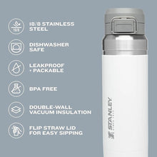 Load image into Gallery viewer, Stanley Quick Flip GO Water Bottle 24 oz | Push Button Lid | Leakproof and Packable for Travel and Sports | Insulated Stainless Steel | BPA-Free | Rose Quartz