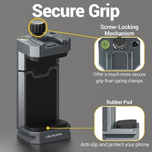 Load image into Gallery viewer, Aluminum Phone Mount for Tripod, Adjustable Phone Tripod Mount with Cold Shoe & Arca Swiss Quick Release Plate,Universal Adjustable Clamp Suitable for iPhone 14 pro/13 Pro/12/11/Samsung