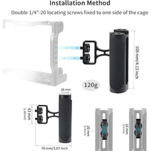 Load image into Gallery viewer, Foto4easy Universal Camera Side Handle,Adjustable Up and Down Side Handle Grip for DSLR Camera Cage,1/4"-20 Screw Hole and Cold Shoe Mount for Camnera Accessories