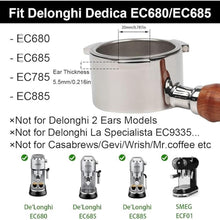 Load image into Gallery viewer, 51mm Bottomless Portafilter 3 ears Only for Delonghi Dedica EC680/EC685/EC785/EC820/EC850/EC860 | with Filter Basket and Wooden Handle