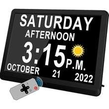 Load image into Gallery viewer, 11.5 Inch Extra Large Digital Clock with 19 Alarms, Auto DST & Dimming Clock for Wall and Table, Calendar Clock for Dementia Seniors, Custom Reminders &Task Alert -Perfect Organizer for Home &School
