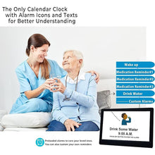 Load image into Gallery viewer, 11.5 Inch Extra Large Digital Clock with 19 Alarms, Auto DST & Dimming Clock for Wall and Table, Calendar Clock for Dementia Seniors, Custom Reminders &Task Alert -Perfect Organizer for Home &School