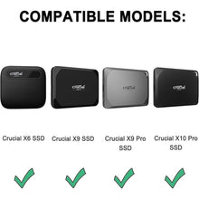 Load image into Gallery viewer, Lacdo Hard Drive Carrying Case for Crucial X6 / X9 Pro / X10 Pro Portable SSD 500GB 1TB 2TB 4TB USB 3.2 External Solid State Drive Shockproof Water Repellent Storage Travel Bag, Black+Gray