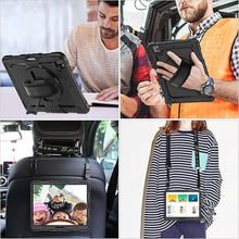 Load image into Gallery viewer, SEYMAC stock Case for iPad Pro 12.9'' 2022/2021/2020/2018 with Screen Protector 360 Rotating Stand Hand Strap, Drop-Proof Case for iPad Pro 12.9''(6th/5th/4th/3rd Generation), Black