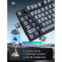 Load image into Gallery viewer, Mechanical Gaming Keyboard and Mouse, LED Backlit 98-Key Floating Keycap & 4 DPI RGB Gaming Mouse with Mouse Pad, Full Anti-Ghost Light Up Wired Computer Keyboards for MAC PC Gamer Accessories, Gray