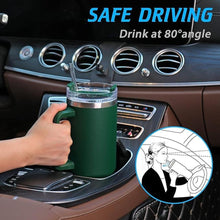 Load image into Gallery viewer, 40 oz Tumbler with Handle | Stainless Steel Insulated Tumblers with Lids and Straw | Insulated Travel Mug Iced Coffee Cup | Keeps Cold for 34 Hours | Dishwasher Safe, BPA Free | Sage Green