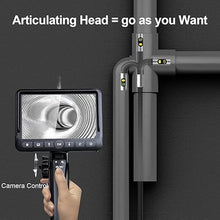 Load image into Gallery viewer, Dual-Lens Articulating Borescope, DXZtoz Endoscope Camera with 0.33in Two- Way Articulated Snake Camera, 5'' Dual Screen, 1080P Inspection Camera with Light for Automotive Home Mechanics-5FT