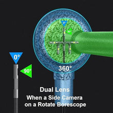 Load image into Gallery viewer, Dual-Lens Articulating Borescope, DXZtoz Endoscope Camera with 0.33in Two- Way Articulated Snake Camera, 5'' Dual Screen, 1080P Inspection Camera with Light for Automotive Home Mechanics-5FT