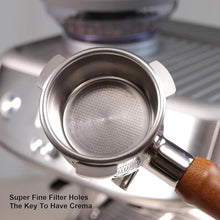 Load image into Gallery viewer, Portafilter 54mm Double Spout Compatible with Breville Bambino Plus (BES500)/ Infuser (BES840XL) with Wooden Handle