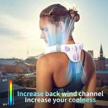 Load image into Gallery viewer, Neck Fan Back-Windy 6000mAh with Cooling Plate Cold Compress Bladeless Portable Quiet Air Conditioner Rechargeable Holiday Essentials for Women Men Outdoor Camping Gardening Walking(White)
