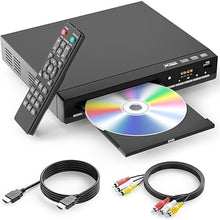 Load image into Gallery viewer, DVD Players for TV with HDMI,Plays All Regions and Formats,CD Player for Home,Support 1080P Video/CD/DVD/VCD/JPEG/USB, Remote, HDMI and RCA Cables Included