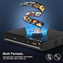 Load image into Gallery viewer, DVD Players for TV with HDMI,Plays All Regions and Formats,CD Player for Home,Support 1080P Video/CD/DVD/VCD/JPEG/USB, Remote, HDMI and RCA Cables Included