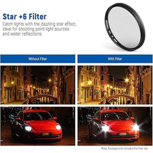 Load image into Gallery viewer, NEEWER 55mm ND/CPL/Effect Filter Set with Mobile Phone Camera Lens Clamp Clip, Polarizing ND32 6 Point Star 4 Graduated Colour Filters Kit Compatible with iPhone 16 15 14 Pro Max Plus 13 12 Samsung