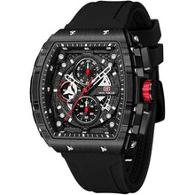 Load image into Gallery viewer, MF MINI FOCUS Men's Watch Fashion Tonneau Wrist Watches (Chronograph/Waterproof/Luminous/Calendar) Silicon Strap Quartz Watch for Men