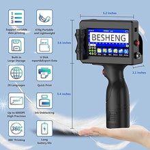 Load image into Gallery viewer, Handheld Inkjet Printer Gun PT3000 Printing Height 0.08-0.5Inch Inkjet Coder with Original Fast-Drying Ink for Text QRCode/Barcode/Batch Number/Label/Image/Date Printer with Touch Screen
