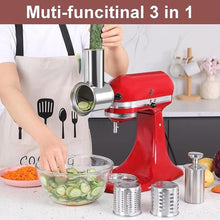 Load image into Gallery viewer, Stainless Steel Slicer Shredder Attachment for KitchenAid Stand Mixer, Large Salad Machine with Vegetable Slicer Cheese Grater Attachments for Kitchen Aid, Dishwasher Safe by Rafbar