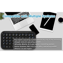 Load image into Gallery viewer, Wireless Keyboard Rechargeable Bluetooth 3.0 Super Mini Silent Cordless Keybaord, Compact Portable Small Pocket Travel Keypad Slim Wireless Keyboard for Computer Laptop PC Notebook Smartphones Tablets