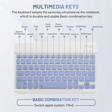 Load image into Gallery viewer, Bluetooth Keyboard and Mouse Combo Rechargeable Portable Wireless Keyboard Mouse Set for Apple iPad iPhone iOS 13 and Above Samsung Tablet Phone Smartphone Android Windows (10 inch Purple)