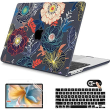 Load image into Gallery viewer, Mektron for 2024 M3 MacBook Air 13.6 Inch A3113 Case Compatible 2022 2023 A2681 M2 Chip with Liquid Retina Display Touch ID, Printed Plastic Hard Shell Cover for MacBook Air 13.6", Dahlia Flowers