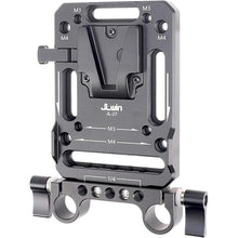 Load image into Gallery viewer, Foto4easy Universal V Mount Battery Plate, Aluminum V-Lock Battery Mount Plate with 15mm Rod Clamp, Built-in M3&M4 and 1/4" Thread Hole Quick Release Plate