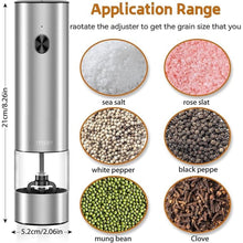 Load image into Gallery viewer, Electric Pepper Grinder - Adjustable Coarseness Salt & Pepper Mill - Easy-to-Clean - Battery Powered - One-Handed Operation - Kitchen Essential